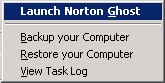 Norton Ghost 2003 System Tray Menu